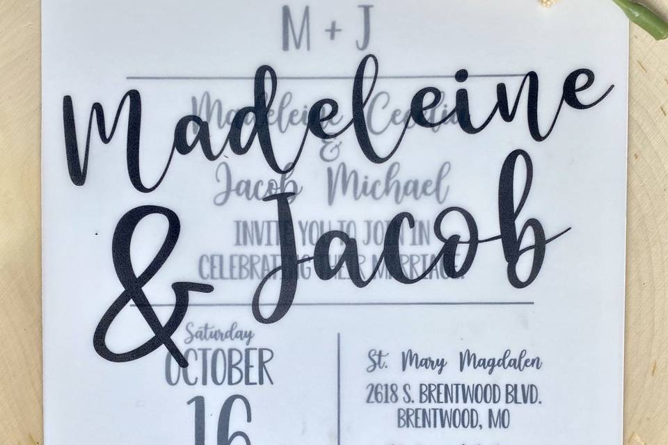 Simple Vellum Invites