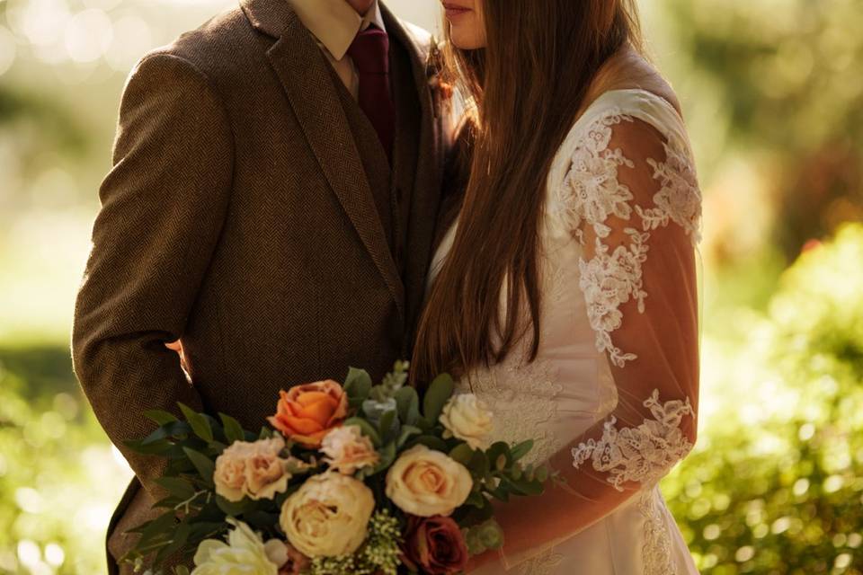 Couple forehead kiss