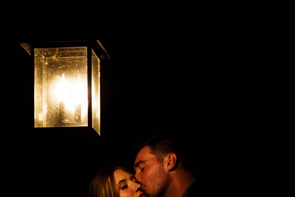 Couple in lamplight