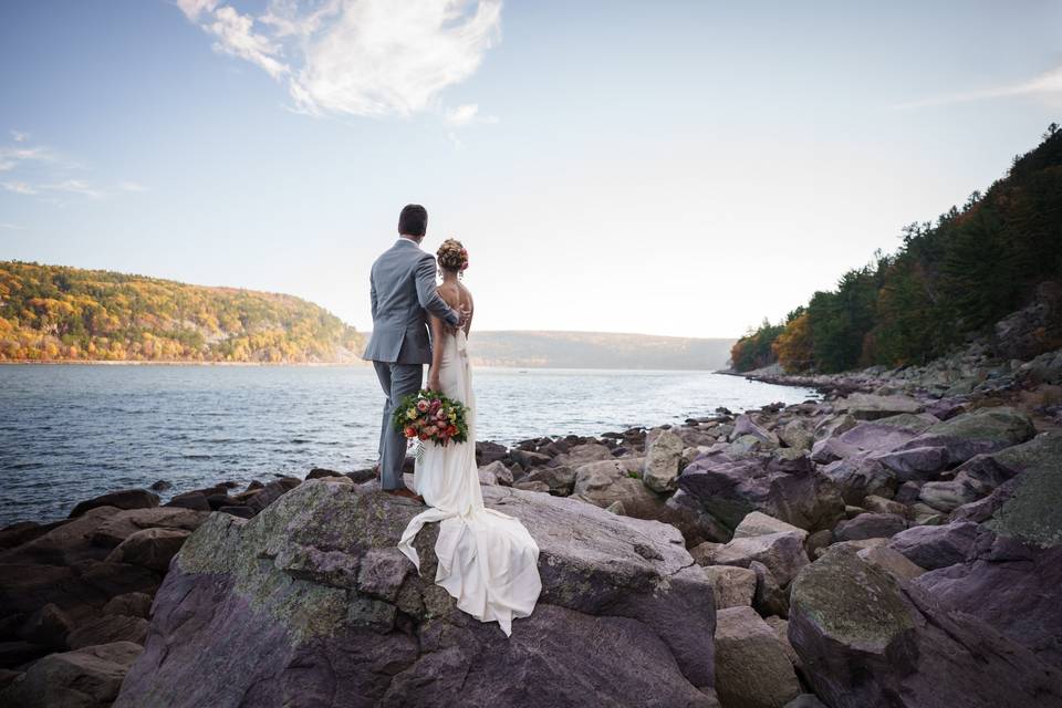 Couple by lake