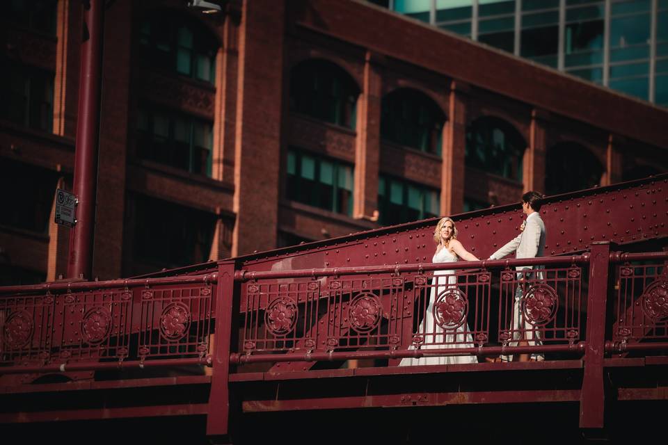 Couple by bridge