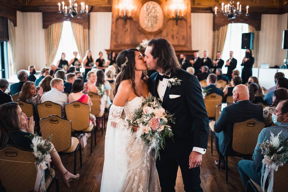 Post ceremony kiss