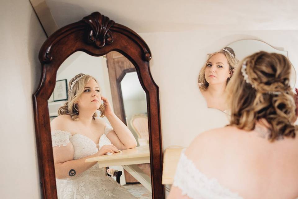 Bride getting ready