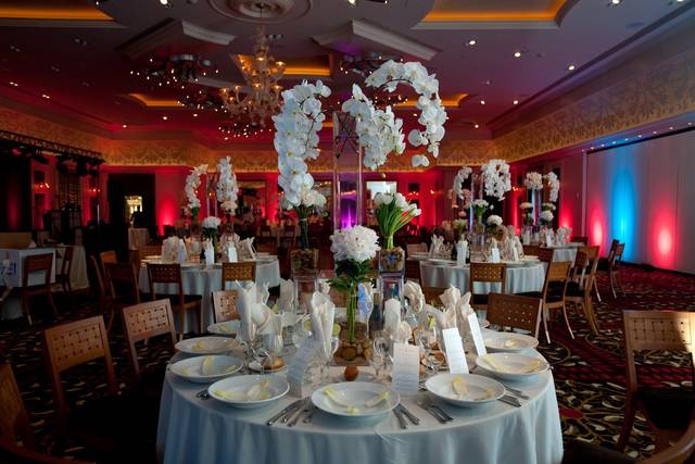 Table setup with centerpiece