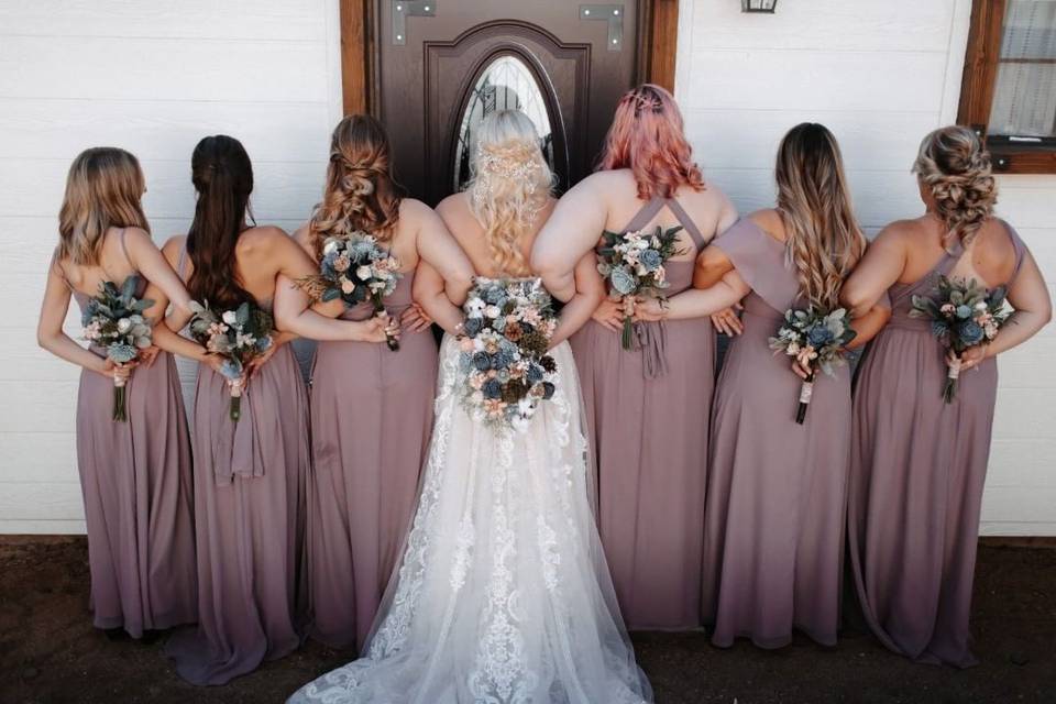 Bride and bridemaids