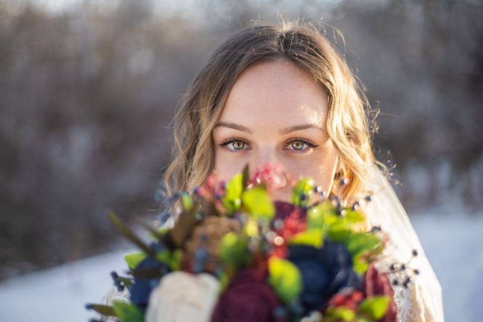 Snowy Bridal Photos