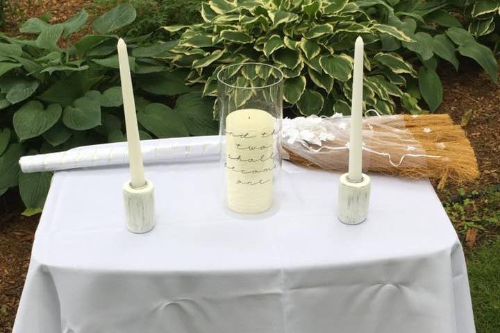 Unity candles and Broom Ceremo