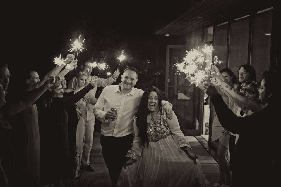 Sparkler send off!