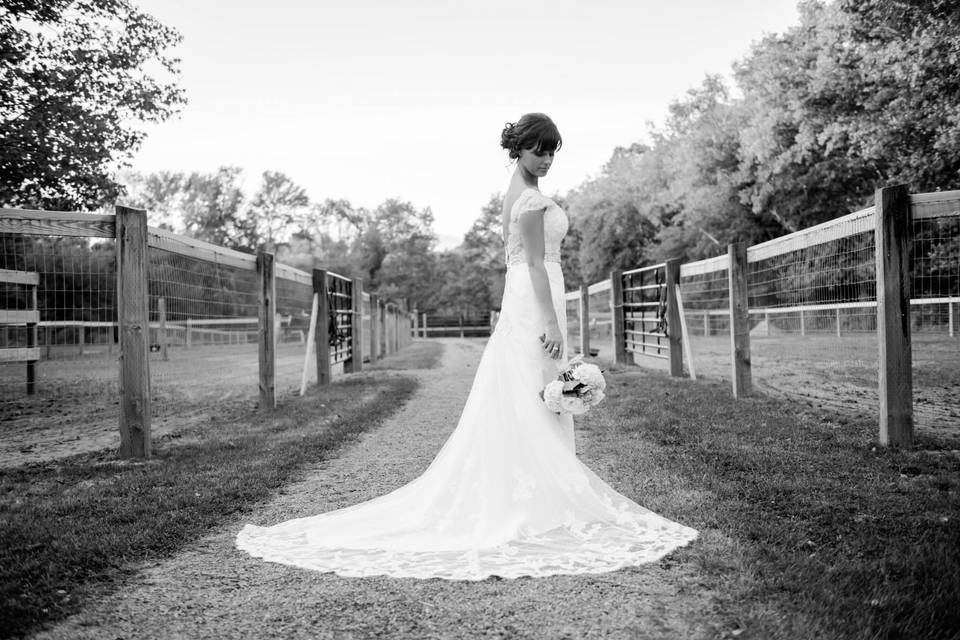 Flowy bridal dress