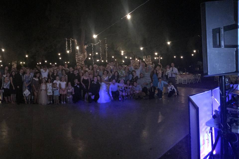 Group photo with all the wedding guests