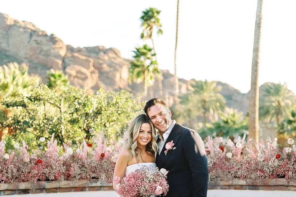 Pink wedding ceremony