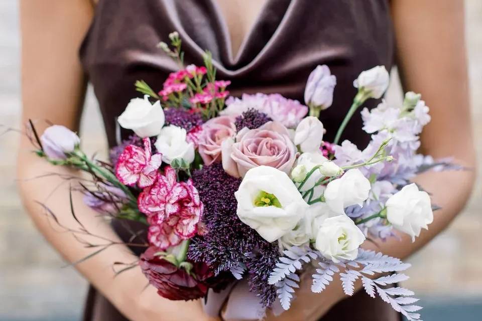 Purple bridesmaid bouquet