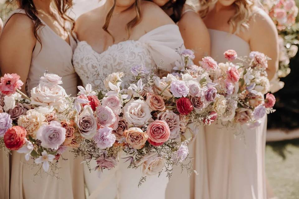 Pastel bridal bouquets