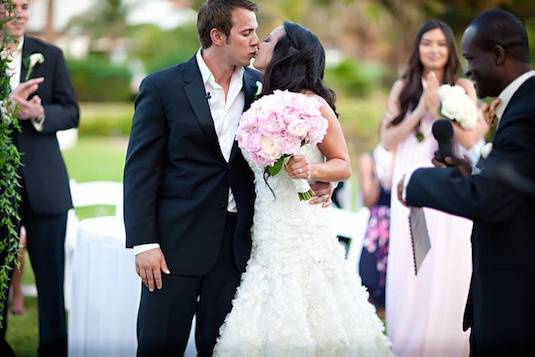 Glenn, officiating at Atlantis Bahamas Wedding of Kim + Sam