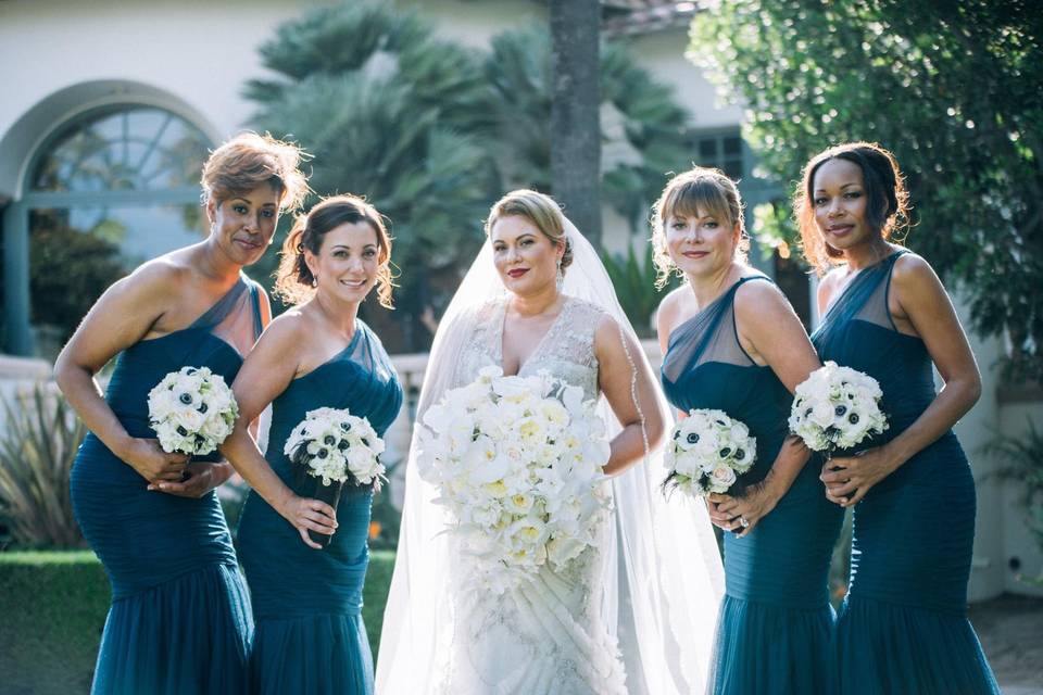 The bride with friends