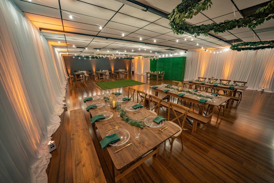 Reception with Farm Tables