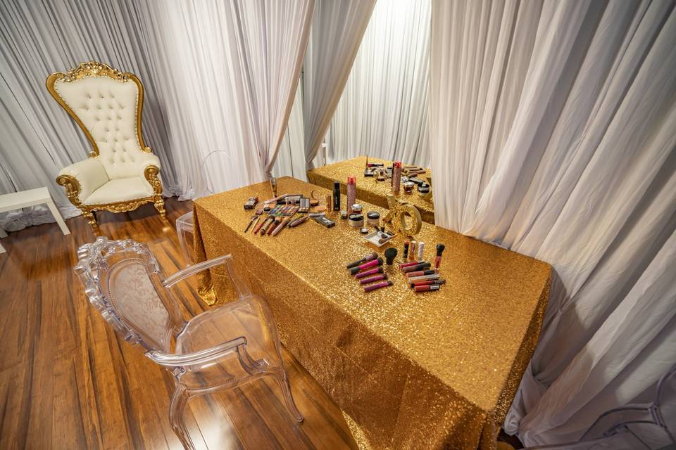 Brides room vanity area