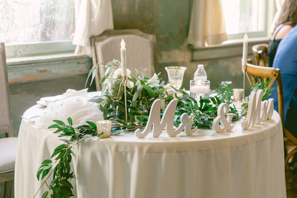 Bride and Grooms Table