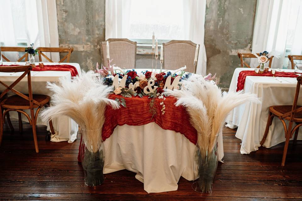 Bride and grooms table