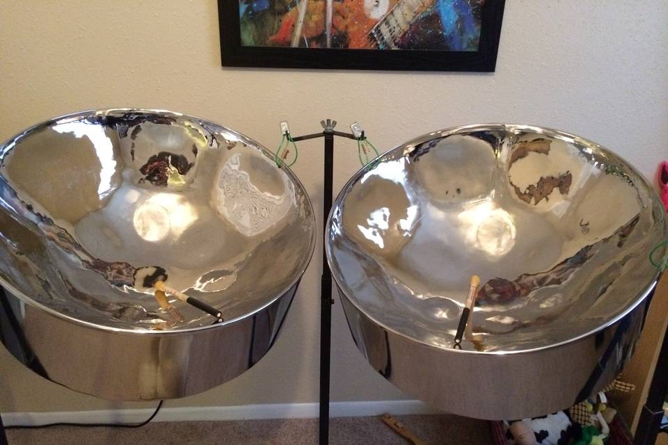 Double steel drums for cocktail hour