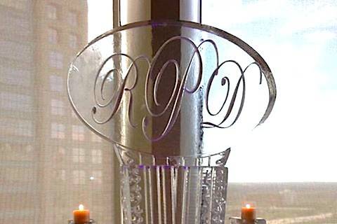 Monogram with Candle Pillars