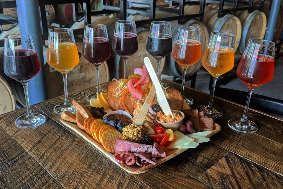 Beer flights and charcuterie.