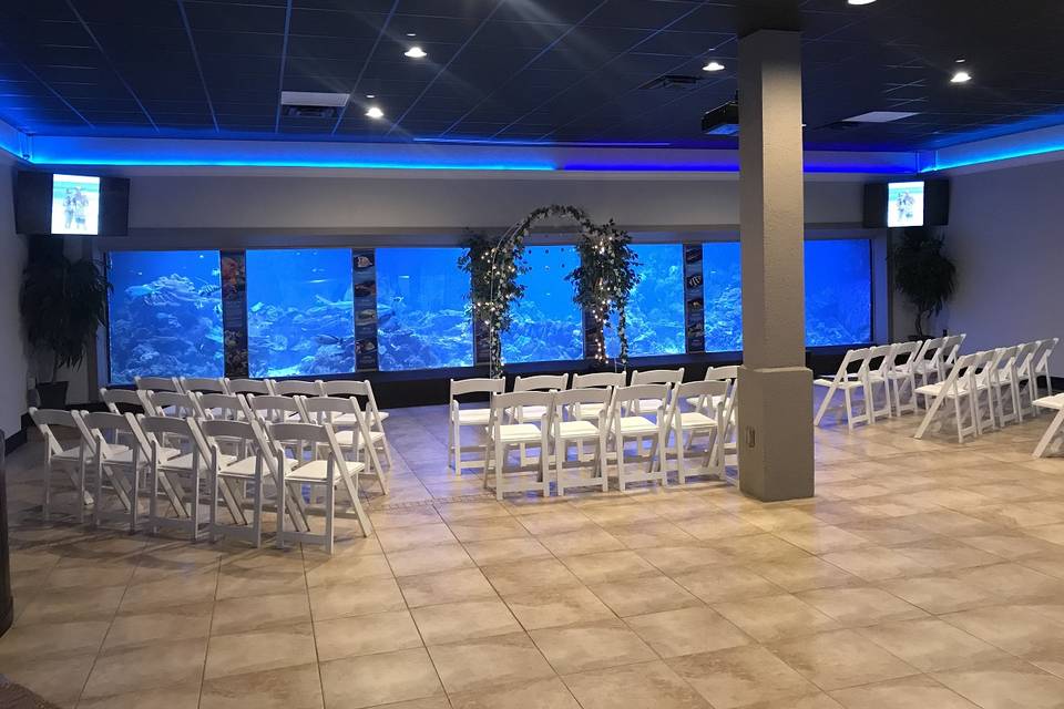 Ceremony seating in Living Sea