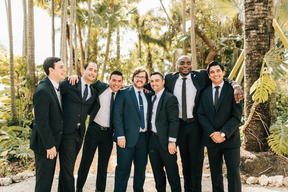 The groom with his groomsmen