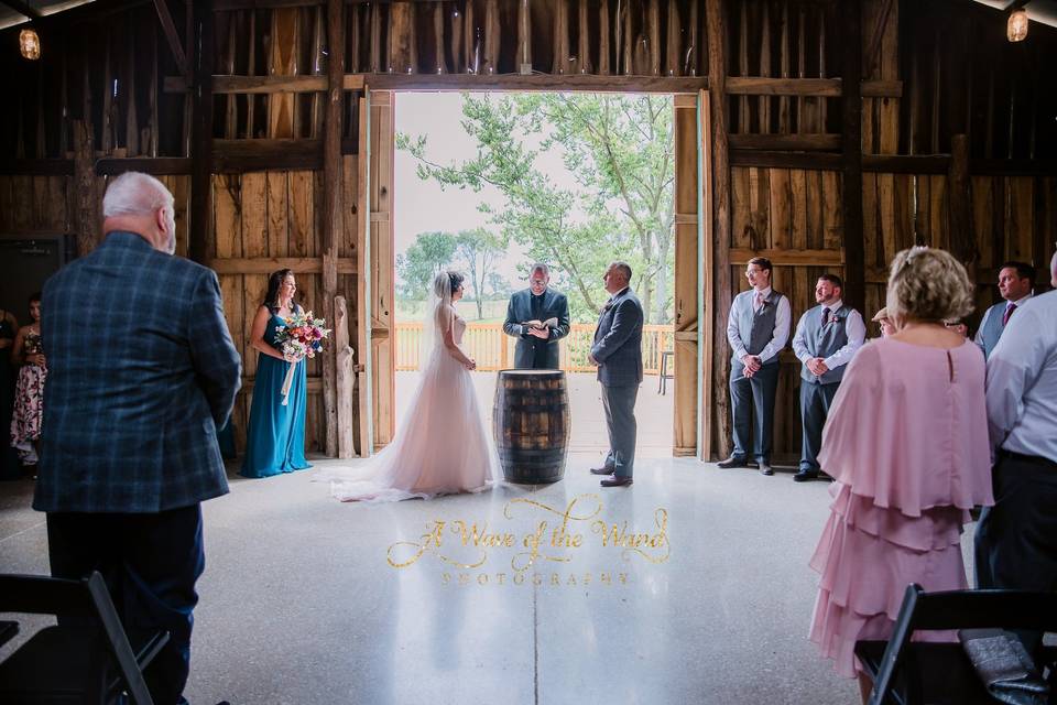 Joanna and Rob indoor ceremony