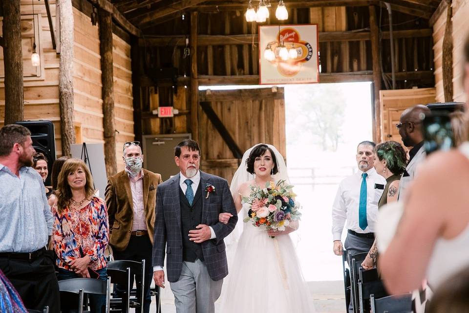 Joanna down aisle