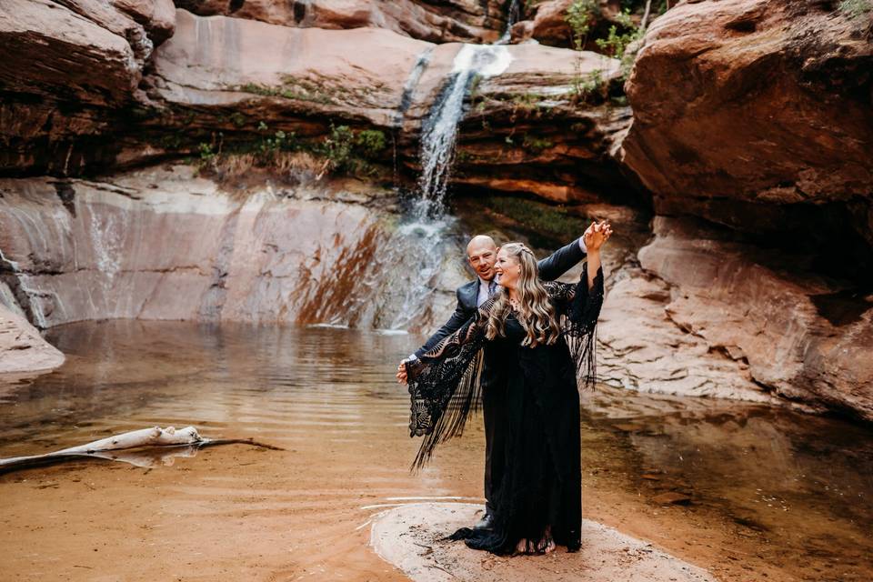 Zion Waterfall Sunrise