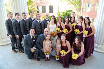 Bride with wedding attendants