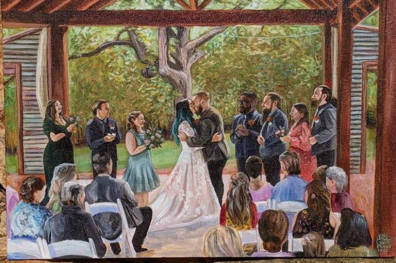 18x24 Painted ceremony scene