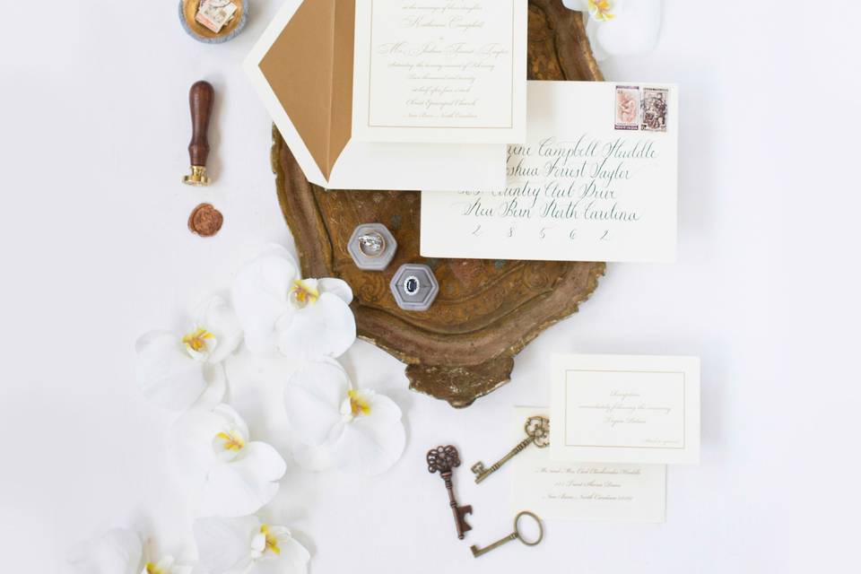 Tryon Palace Wedding Flatlay