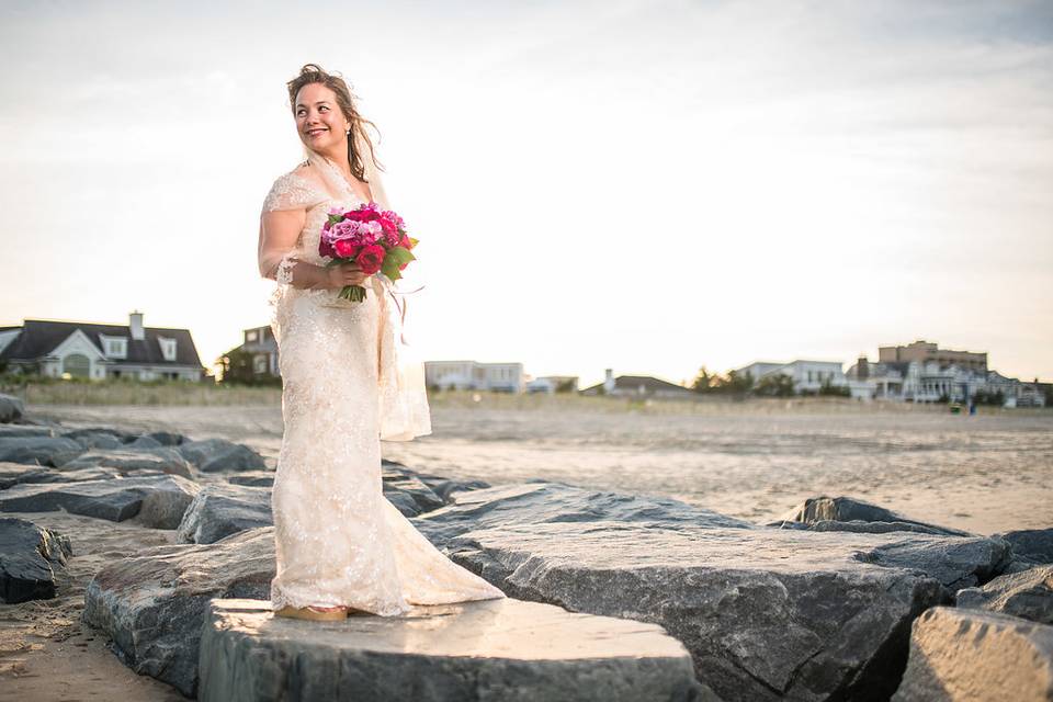 Bride holding a bouquet