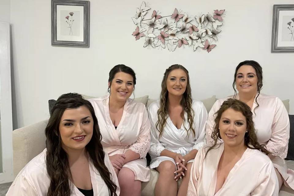 Bride and bridesmaids