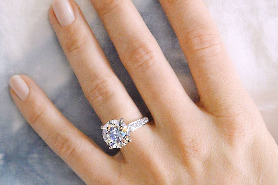 Perfect Round cut diamond engagement ring by Ascot Diamonds Dallas