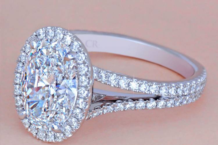 Custom-oval-halo-split-diamond-band-engagement-ring-by-Ascot-Diamonds