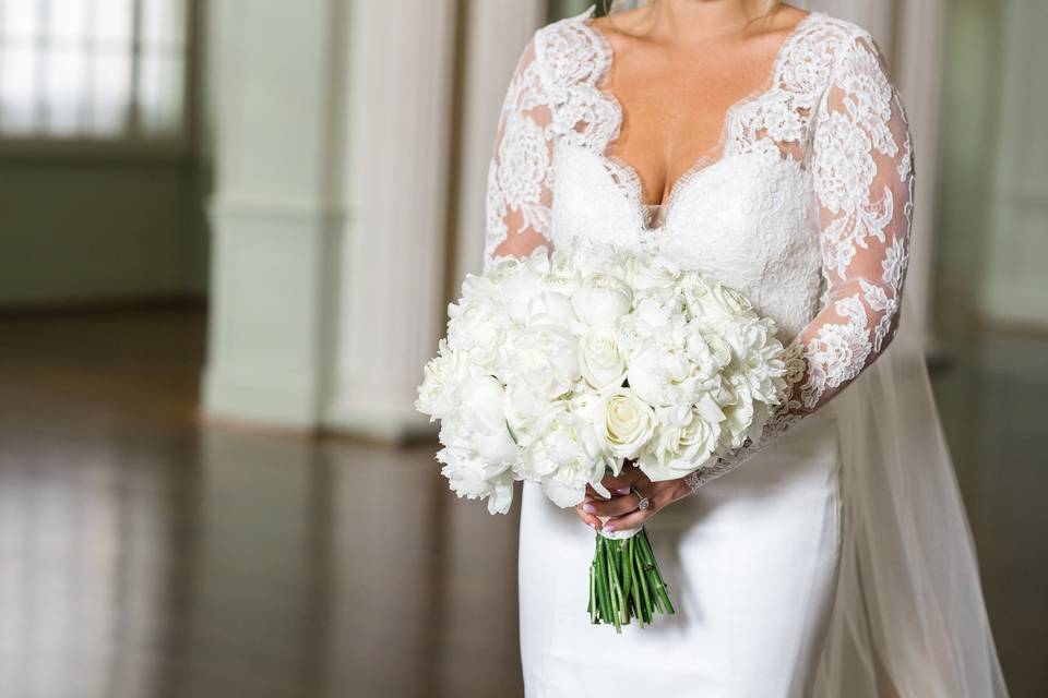 Bride and her bouquet