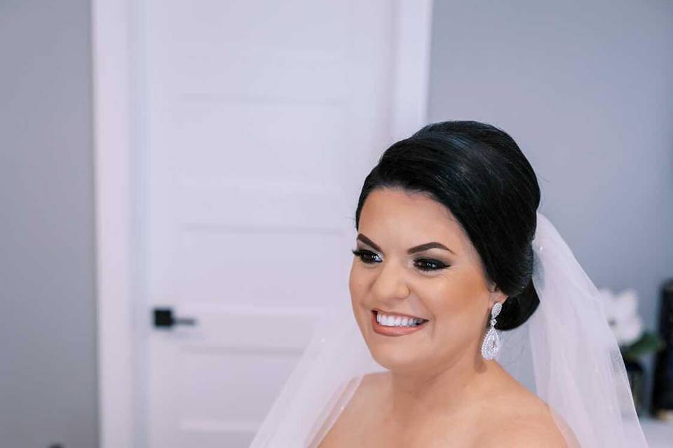 Bride sitting down