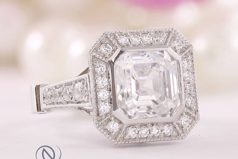 Asscher Cut Diamond Ring