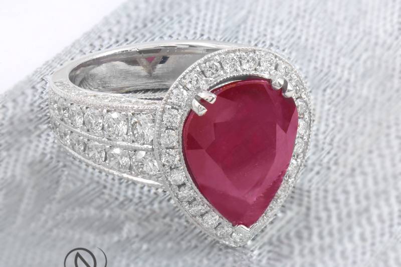 Pear Ruby Engagement Ring