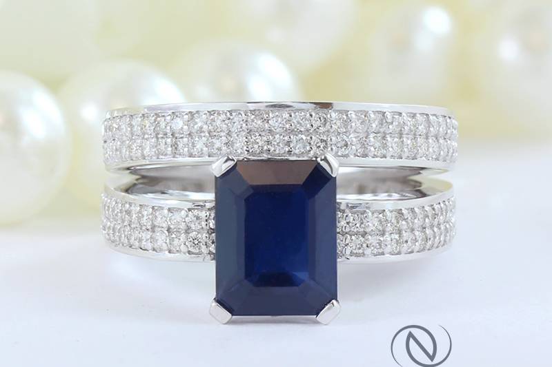 Sapphire Emerald Diamond Ring