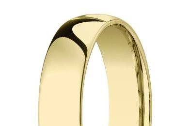 Designer 10K Yellow Gold Wedding Band with Domed Comfort Fit – 8 mm