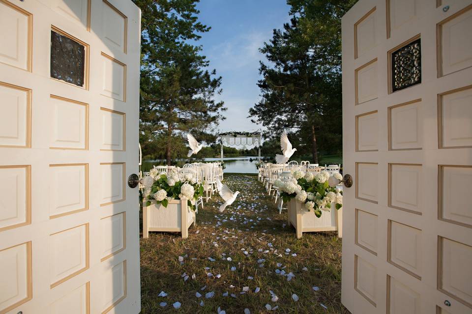 Outdoor wedding ceremony