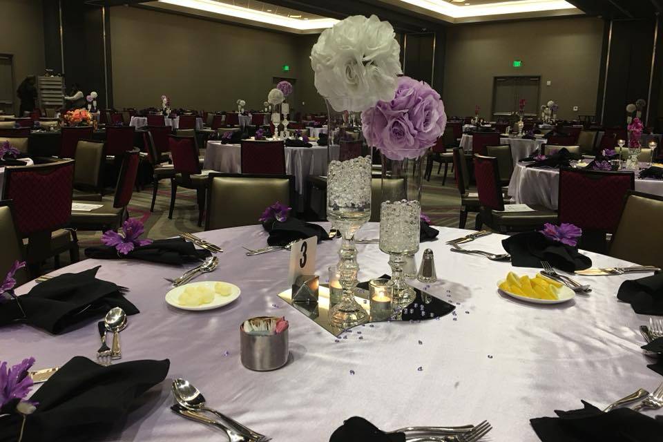Purple and white decor