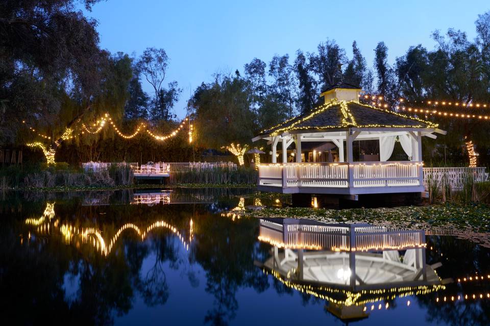 Gazebo and pond