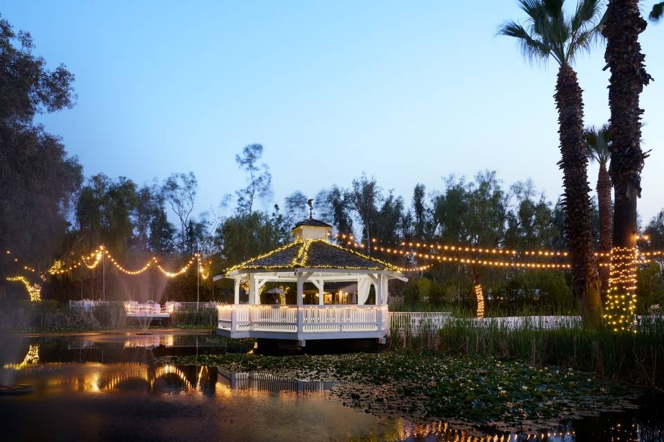 Gazebo and pond