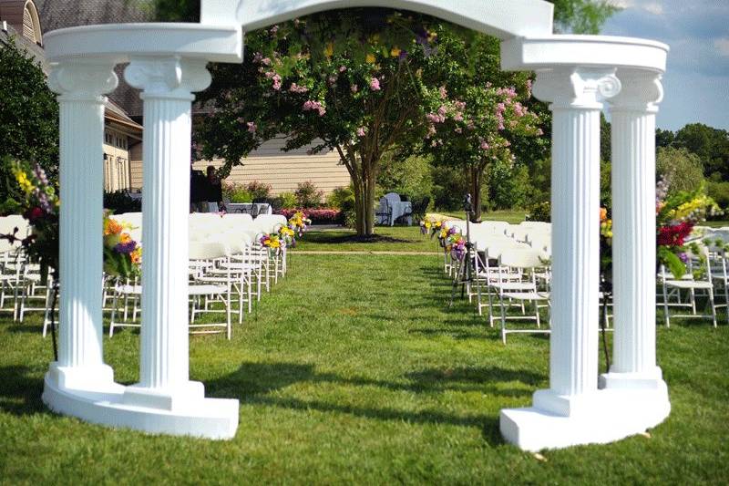 Outdoor wedding ceremony area