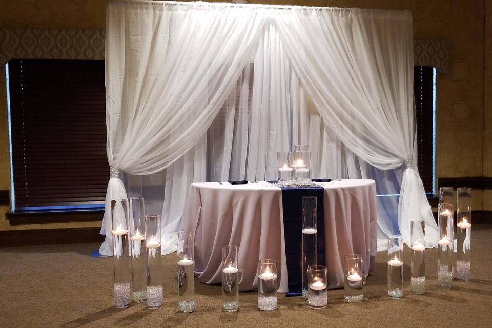 The bride and groom table